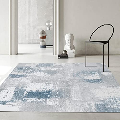 FINOREN Artistic Abstract Area Rug.Lines-Grey,4x6 Feet,Suitable for Bedroom,Living Room,Apartment,Machine Washable Non-Slip Soft Modern Interior Rug,Smudge-Proof,Non-Shedding.