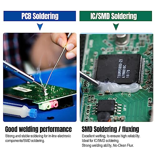 BEEYUIHF No-Clean Soldering Flux Paste, Smooth Flow Solder flux for Soldering, Electronics Flux Paste for PCB/IC/BGA/SMD Repairing DIY (10mL Syringe) #8403 (1 Pack)