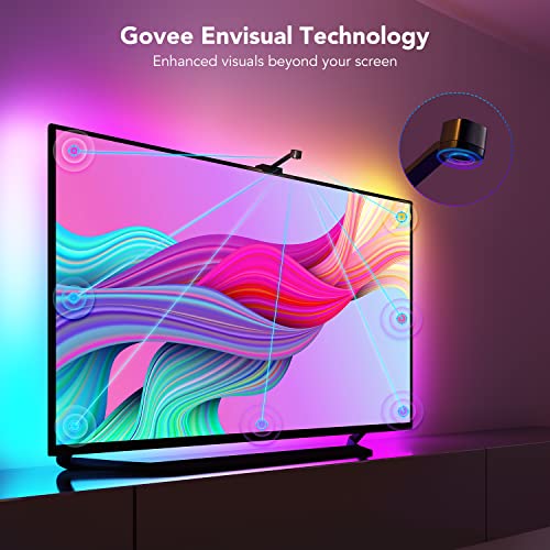 Govee Envisual LED Backlights for 75-85 inch TVs, 16.4ft RGBIC WiFi DreamView T1 TV Backlights with Camera, Works with Alexa & Google Assistant, App Control, LED Lights Scene Mode, H6199