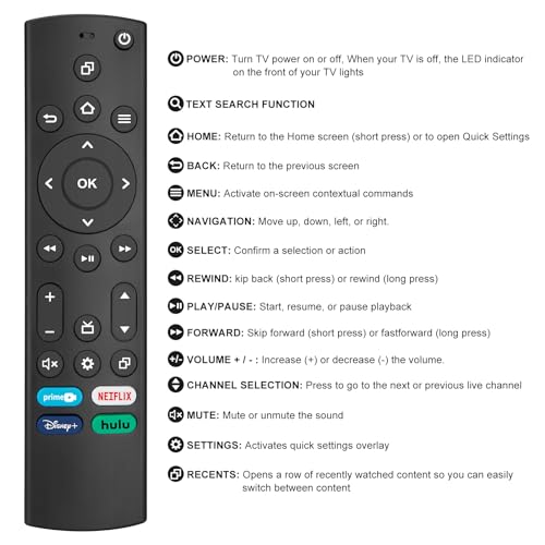 Replacement Remote for Insignia/Toshiba/Pioneer Smart TVs,Compatible with Fire Smart TV