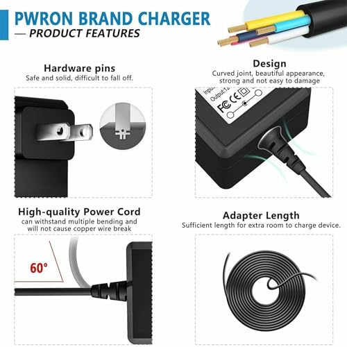 PwrON Wall AC Adapter Power Cord Compatible for RESTECK,Vellax,Medcursor,Mirakel,InvoSpa Shiatsu Back Shoulder and Neck Charger Power Supply 12V??Only Fit for 12V ??