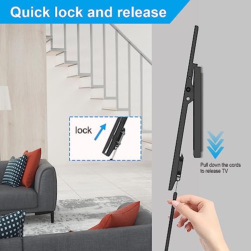 UL Listed Tilting Low Profile TV Wall Mount - Holds Most 26-60 Inch TVs Up to 99 lbs, Quick Release Lock, Max VESA 400x400mm, Fits 8''-16'' Studs - by USX STAR