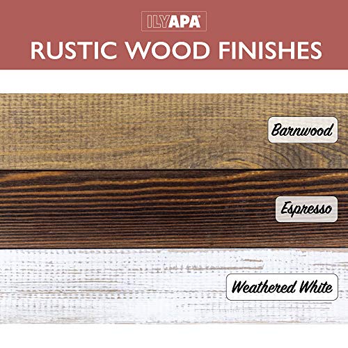 Ilyapa Barnwood Coat Rack Wall Mount - Wood Wall Mount Coat Rack with Hooks, 6 Metal Hooks - for Hats, Coats, Kitchen, Bedroom, and More - Barnwood