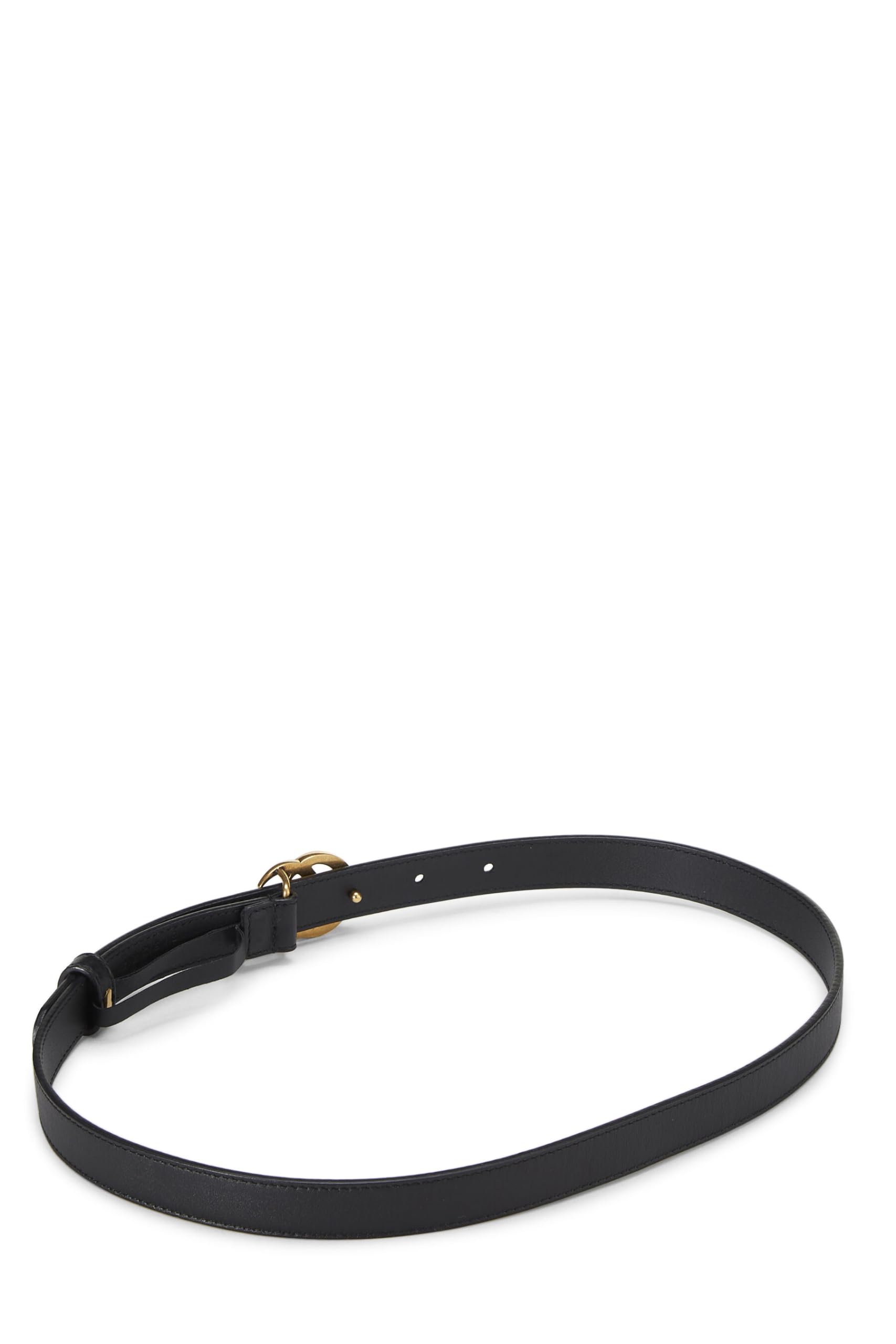 Gucci, Pre-Loved Black Leather GG Marmont Belt, Black