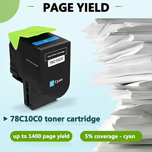 78C10K0 Toner Cartridge Compatible with lexmark CS421 CX421 CS421DN CS521 CX521 CS521DN CS522 CX522 CS522DE CS622 CX622 CS622DE CX622ADE CX625 CX625DE CX625ADHE Printer, 2000 Page Yield - Black