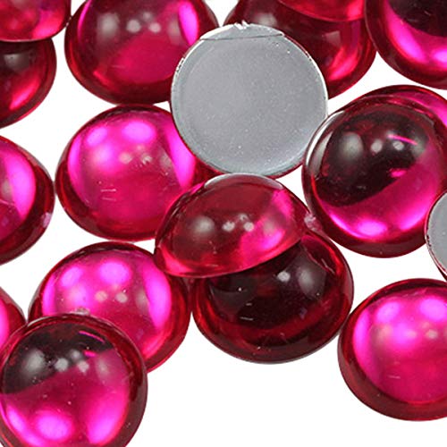 7mm Violet .VT Flat Back Acrylic Round Cabochon Pro Grade - 100 Pieces