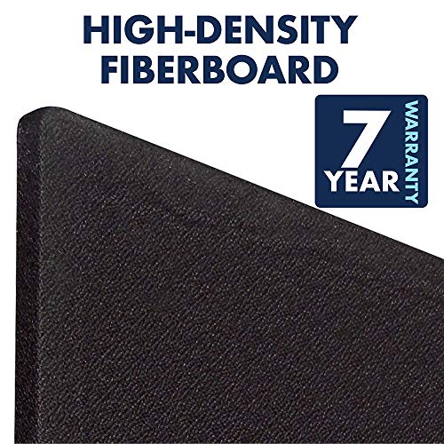 Quartet Bulletin Board, Fabric, 3' x 2', Frameless, High-Density Fiberboard, Oval Office, Black (7683BK)