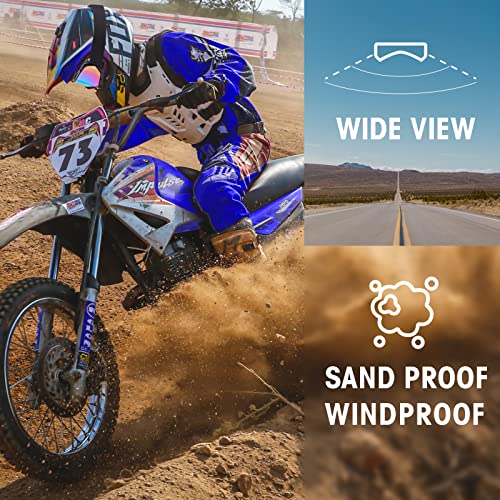 MAMBAOUT Adult Dirt Bike Goggles, 2-Pack ATV Motorcycle Goggles for Men & Women, Wide Vision Riding Off-Road Goggles