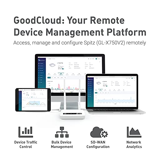 GL-X750V2 (Spitz) T-Mobile/AT&T IoT Device Certified, 4G LTE VPN Router Without BLE Module, AC750 Dual-Band Wi-Fi, RV & Offshore Internet, OpenWrt, IoT Gateway, MicroSD Cardslot, North America only