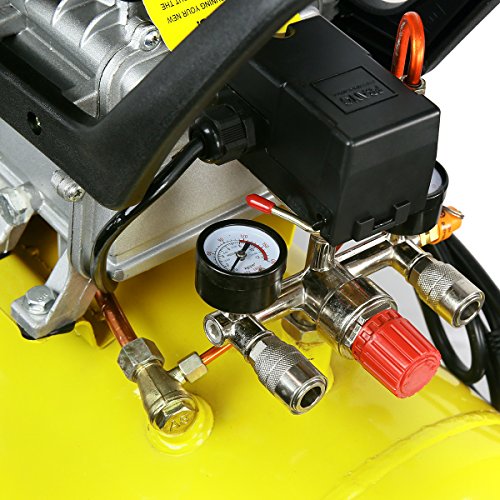 Stark USA 3.5HP 10 Gallons Air Compressor Tank Ultra Quiet Horizontal Tank Adjustable Pressure Ideal for DIY, Home & Garage Applications, 8.37 CFM