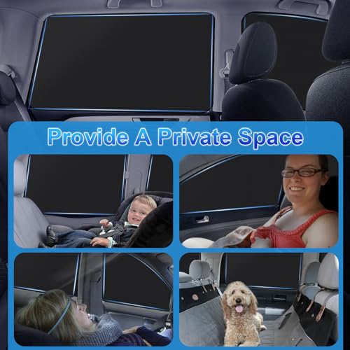 XCBYT Car Window Covers - 4 Pack Car Window Shades Double-Sided Car Privacy Curtains for Breastfeeding, Napping, Dressing, Camping