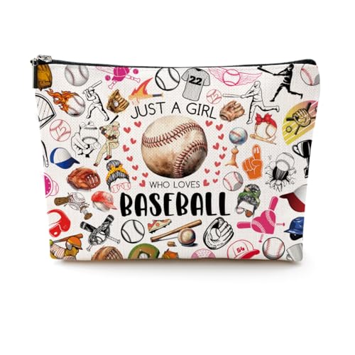 Baseball Gifts Baseball Makeup Bag Baseball Stuff Baseball Accessories for Girls Cosmetic Bag Toiletry Bag Zipper Pouch for Women Sister Friend Coworker Baseball Lover Coach Birthday Graduation