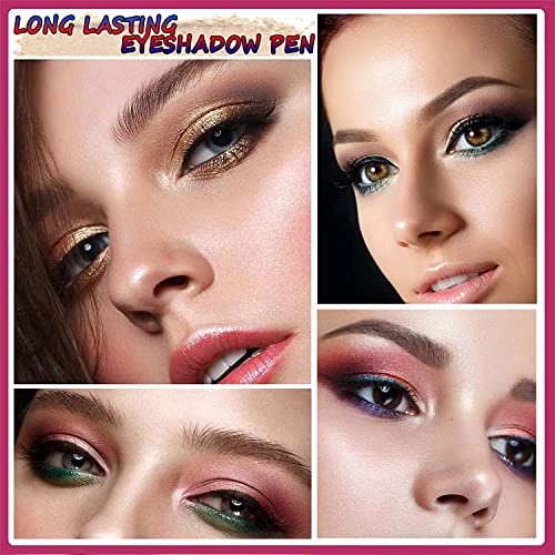 LGSZGDCN Eyeshadow stick and Makeup Brush Smooth Cream Shimmer Pencil Long Lasting Waterproof Buildable Eye Shadow Hypoallergenic Highlighter Multi-Dimensional eyes Look Glitter Primer Palette