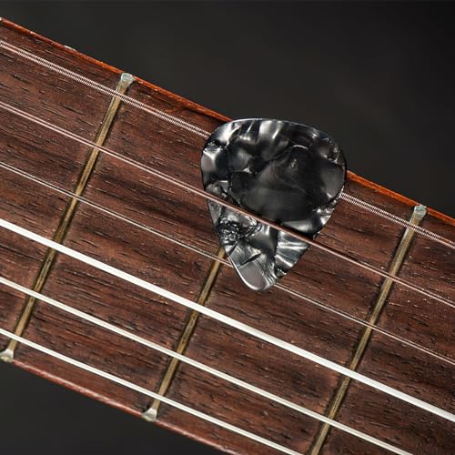 Augshy Guitar Picks, 150 Pack Premium Celluloid Guitar Pick Variety Pack Includes Thin, Medium & Heavy Gauges for Electric Guitar, Acoustic Guitar, Bass(0.46 0.71 0.96mm)