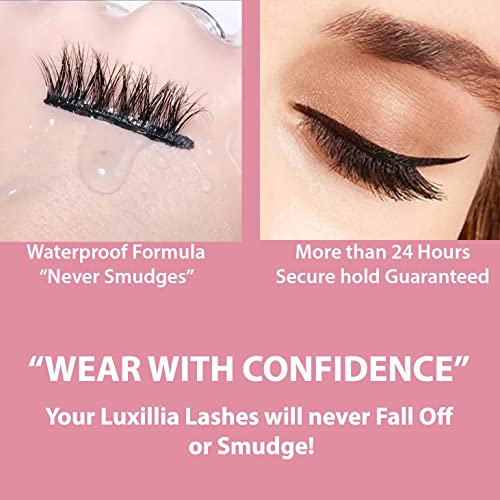 Luxillia Black Magnetic Eyeliner for Magnetic Eyelashes, Upgraded Strongest Hold, Most Natural Look, Waterproof, Smudge Proof Liquid Liner (Pack of 2)