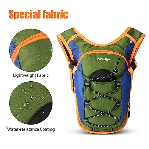 Zavothy Lightweight Mini Hydration Backpack with 1L Water Bladder Water Backpack Hydration Pack for Cycling Running Biking Small Hiking Backpack Green