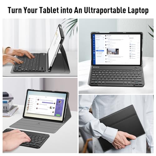 Fintie Keyboard Case for Samsung Galaxy Tab A9 Plus/A9+ 5G 11 Inch 2023 Model (SM-X210/X216/X218), Slim Lightweight Stand Cover with Magnetically Detachable Wireless Bluetooth Keyboard, Black