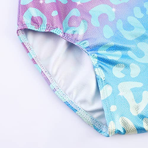HOZIY Leotard for Girls Gymnastics Long Sleeve Sleeved 3t 4t 4 Yr Old Sunflower Teal Blue Gold Yellow Floral Flower Kids Tumbling Outfit Dance Clothing Apparel