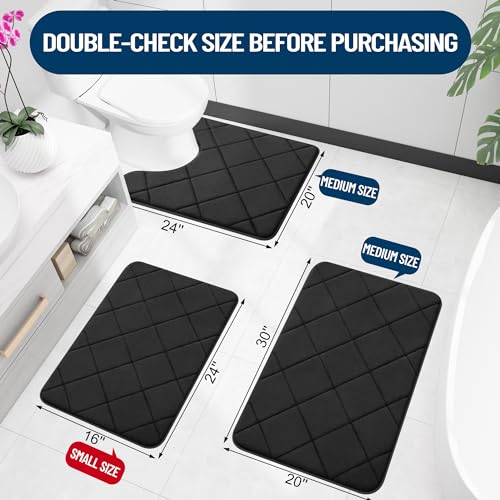 OLANLY Memory Foam Bath Mat 30x20, Ultra Soft and Absorbent Bathroom Mat, Machine Washable Bathroom Rugs, Comfortable, Thick Bath Rugs Carpet for Bathroom Floor, Tub and Shower, Yellow
