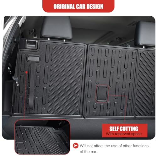 Utiiy Cargo Mat Fit for 2020-2024 Toyota Highlander Backrest Mat TPE Trunk Liner All Weather Seats Back Protector for Highlander 7 Seats Accessories(Backrest Liner)