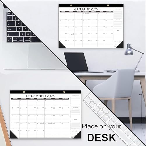 Kyweel 2025-2026 Desk Calendar, 12 Month Desk Calendar/Wall Calendar Combo, 17" x 12", July 2025-June 2026, Highlight Holidays, Planning Calendar, Thick Paper