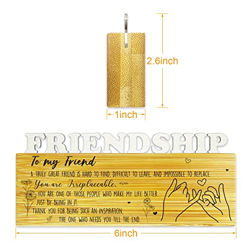 Friendship Gift for Woman Friend Gifts for Best Friend Neighbor Bestie Sister Her Birthday Christmas Farewell Gift for Women Friends Desk Bookshelf Shelf Decorative Sign for Home Office - TZA02