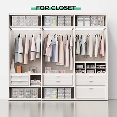 ESSBLIN 12 Pack Women's Shoe Box Clear Plastic Stackable - Shoes Organizer for Closet Storage Boxes Containers Bins Case cajas para zapatos