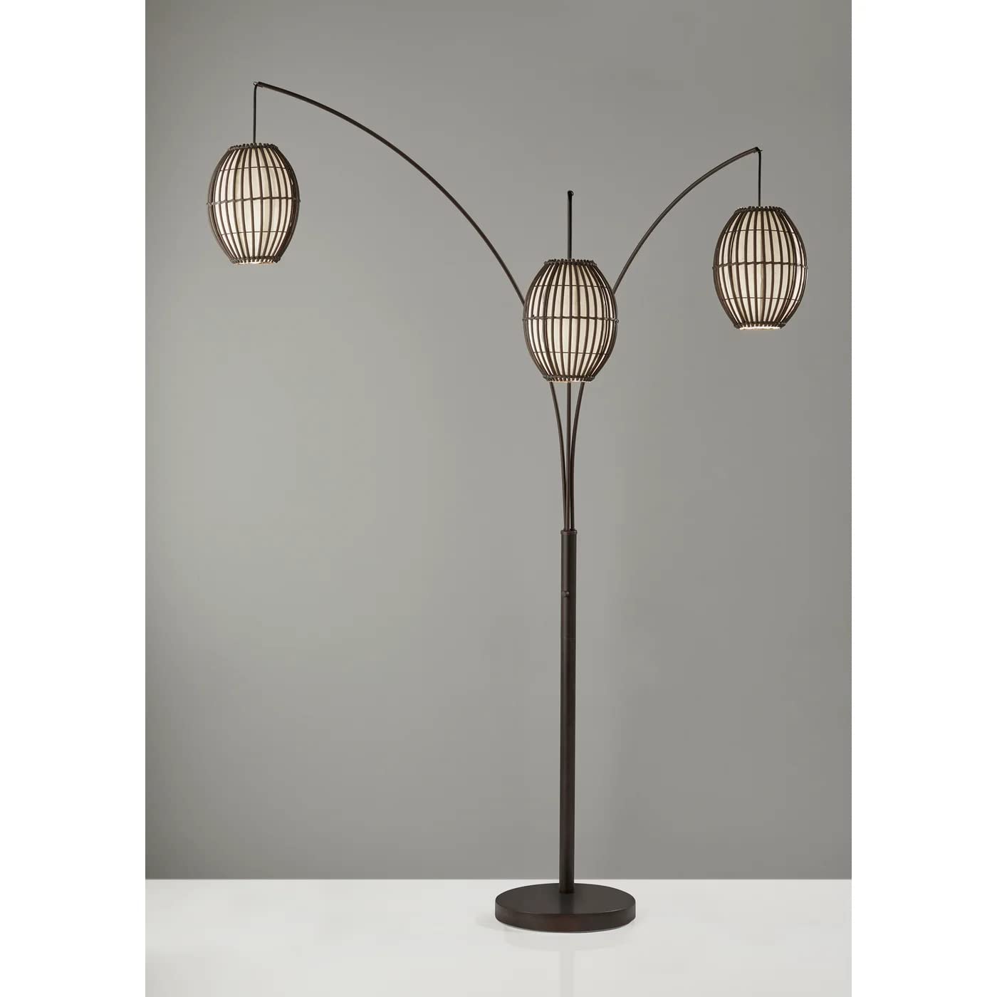 Adesso 4026-26 Maui Arc Lamp, 82 in., 3x60W Incandescent,13 CFL, Antique Bronze, 1 Floor Lamp