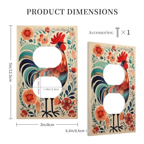Rougui Decorative Light Switch Covers Nautical Seabirds Hoods Anchor Abstract Sun Quad Toggle 4 Gang Wall Plate Decorative Switchplate Electrical Faceplate For Farmhouse Bathroom Decor