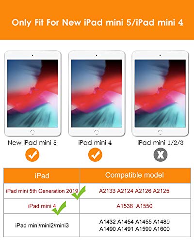 DTTO for iPad Mini 5th Generation Case and iPad Mini 4 Case, Ultra Slim Lightweight Trifold Smart Shell with Soft TPU Back Cover, Auto Sleep/Wake, Space Grey