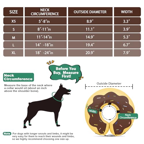 Dog Cone Collar for Small Medium Large Dogs for After Surgery, Pet Inflatable Neck Donut Collar Soft Protective Recovery Cone for Dogs and Cats-Alternative E Collar Does Not Block Vision-DarkBlue,XS