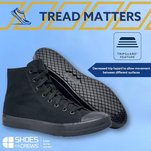 Shoes for Crews Pembroke, Men's, Women's, Unisex, Slip Resistant, High Top Work Sneakers, Leather or Canvas