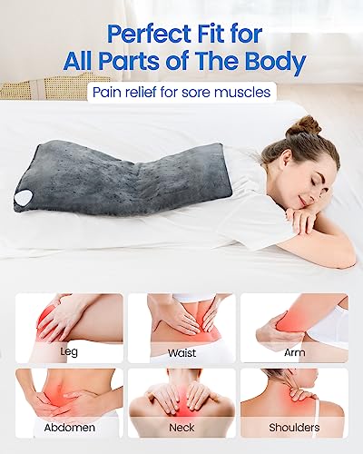 RENPHO Heating Pad for Back Pain & Cramps Relief, FSA HSA Eligible, Heat Pad for Knee and Leg, Christmas Gifts for Women Men Mom, Auto Shut Off, ETL Certified, Heat Patches, Large King Size 12" x24‘’