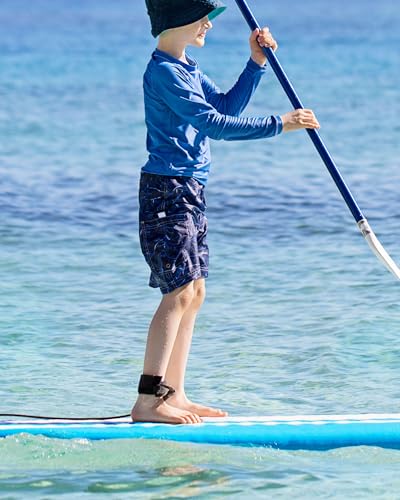 KEREDA Rash Guard for Boys Long Sleeve UV Sun Protection Shirts UPF 50+ Quick Dry Swiming Fishing Shirt Black 8-9Y