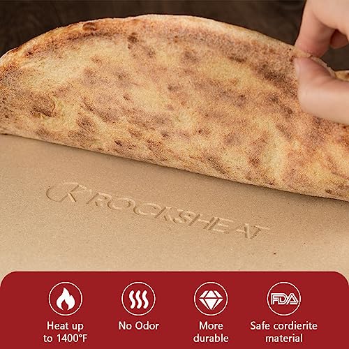 K ROCKSHEAT 10.25 Inch Pizza Stone for Grill, Small Bread Baking Stone for Oven, Cordierite Pizza Grilling Stone 10.25" Round
