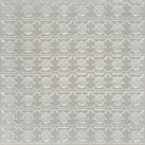 Shanko SKPC234-lnop-24x24-N-6 Chain Mail Stamped Metal Nail-up Tin Ceiling Tile (24 sq. ft), Lincoln Copper, Pack of 6