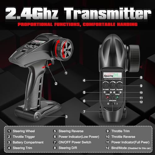 HAIBOXING 2997A Brushless RC Cars 1/12 Scale 4WD Remote Control Truck with Independent ESC, Fast RC Cars 45 MPH Max Speed RTR Off-Road RC Cars for Adults, Boys, 3S Batteries Applicable (not Included)