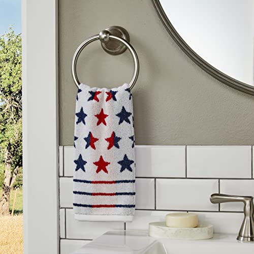 SKL Home Patriotic 4th of July America Script Hand Towel Set, Navy