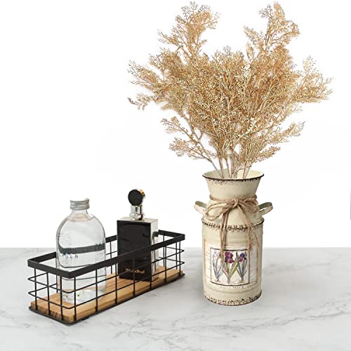 PASYOU Christmas Artificial Plants Decoration, Plastic Grass Fake Shrubs Simulation Leaves Indoor Outdoor Home Garden Planter Filler Party Hotel Verandah Wedding UV Resistant DIY Decor - Gold 2 Pack