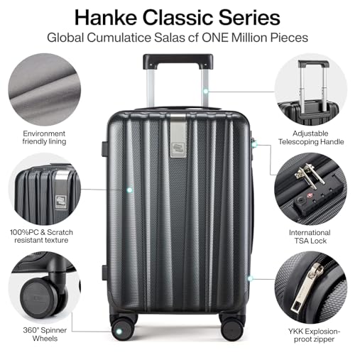 Hanke 29 Inch Luggage Suitcases With Spinner Wheels Lightweight PC hardside Rolling Suitcase With TSA Lock, Checked-Large 29-Inch(Bamboo Green)