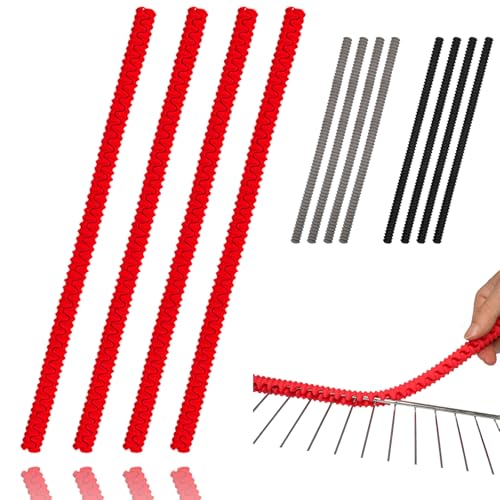 LeeYean Oven Guards for Racks - 4 Pack Heat Resistant Silicone Rack Protectors Shields, Protect Against Burns and Scars, Kitchen Gadgets & Accessories 14 Inches Long (Red)