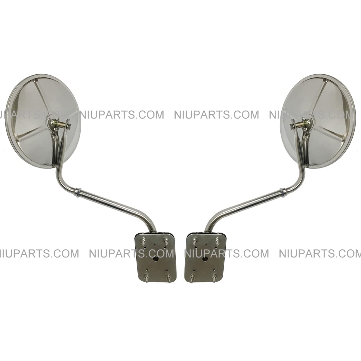 Hood Mirror for Trucks - 8" Mirror with 304 Stainless Steel Arm LH & RH Fits Freightliner, Fits Kenworth, Fits Peterbilt, Fits Volvo and Various Others - Mounting Kits Included