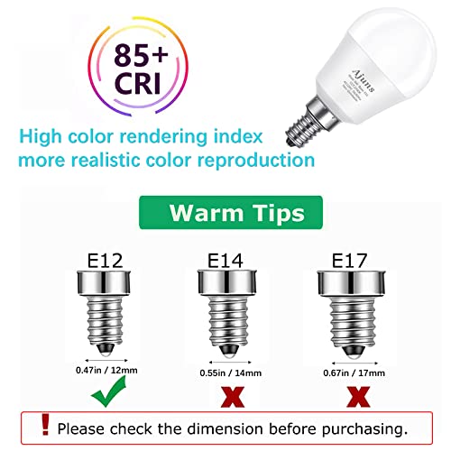 Ajuns LED Ceiling Fan Light Bulbs 40W Equivalent 120V LED Candle Holder Bulb, 5W 2700K Warm White Used for Chandeliers, Ceiling Fan Lights, Wall Chandeliers, etc, E12 Base 4Packs
