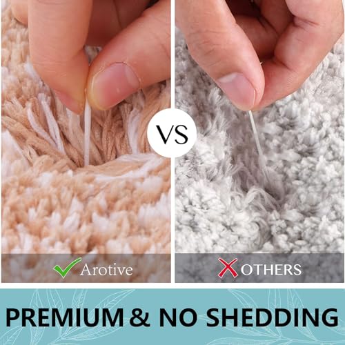 Arotive Microfiber Bathroom Rugs, Shaggy Soft and Absorbent Bath Rug, Non-Slip, Thick Plush Bathroom Mat, Machine Washable Dry Bath Mats for Bathroom, Tub and Shower, 30" x 20", Yellow