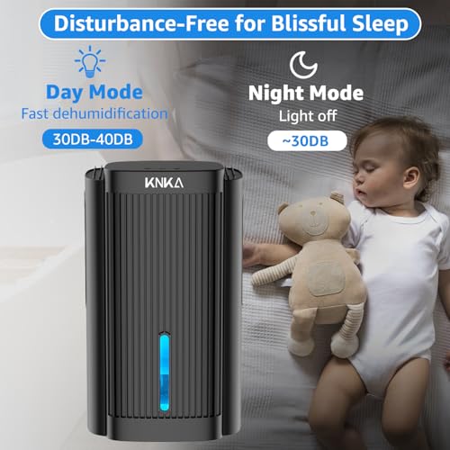 Dehumidifier,95 OZ Water Tank, (850 sq. ft) Quiet Dehumidifier for Basement, Bathroom, RV, Closet, Bedroom with Auto Shut Off, Sleep Mode,7 Colors LED Light, Dehumidifiers for Home (Black)