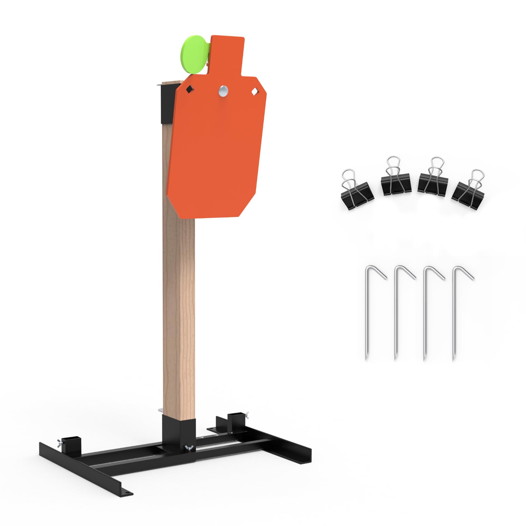 KNINE OUTDOORS Target Stand System 10x16 inch AR500 Steel Hostage Reactive Shooting Target 3/8" Thick with 2x4 Target Stand Kit