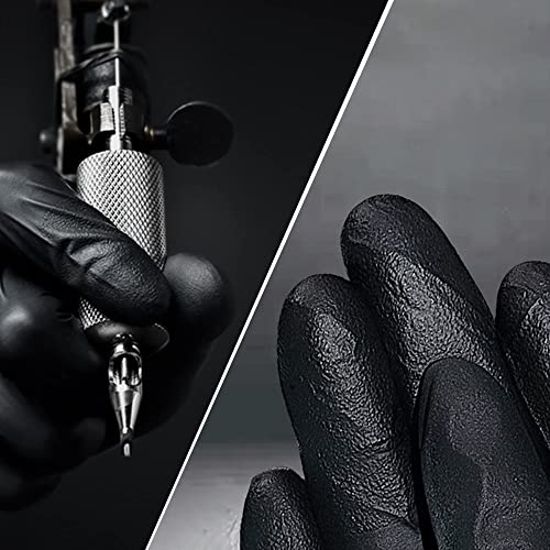 TitanFlex Disposable Nitrile Exam Gloves, 6-mil, Black, Small 100-ct Box, Heavy Duty Disposable Gloves, Cooking Gloves, Mechanic Gloves, Latex Free Gloves, Food Safe Rubber Gloves for Food Prep