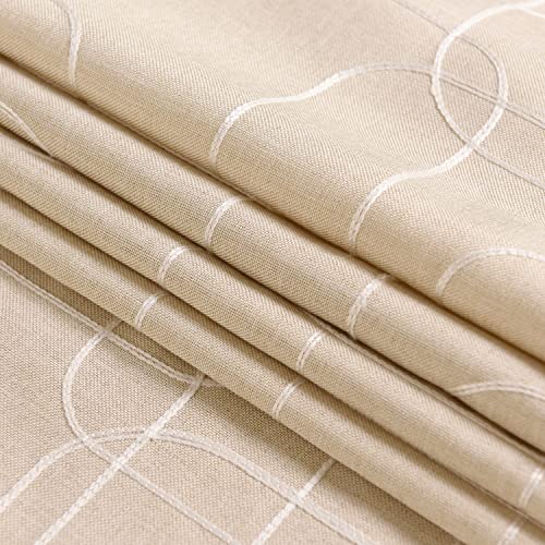 Winotic Table Runner 13 x 72 Inches Long, Modern Light Ivory Embroidered Table Linen for Kitchen Dining Coffee Table Wedding Party Daily Home Decor (Light Ivory, 13"x72")