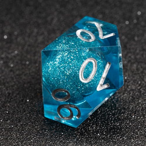Fugacity DND Dice Set,Handmade Sharp Edge 7 Piece Resin Dice-Dungeons and Dragons Polyhedral Dice Set, D&D Dice Set with Gift Dice Case for RPG MTG Table Games