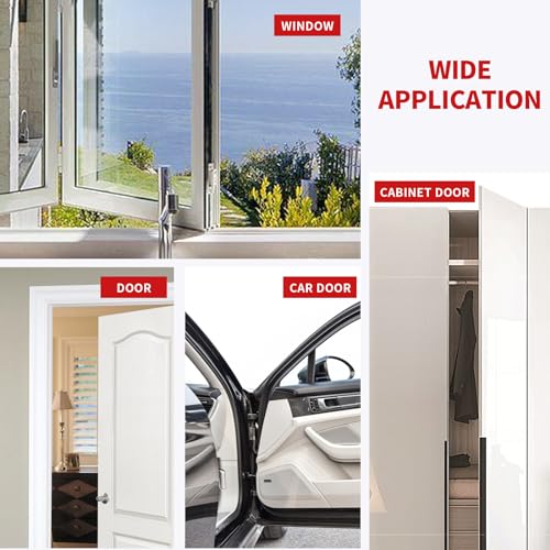 BISOTHAI 23 Feet Rubber Door Weather Stripping Door Seal Strip, Self-Adhesive Rubber D-Shape Door Weatherstripping Sealers for Door Frame Soundproofing Insulation Large Gap(Brown)
